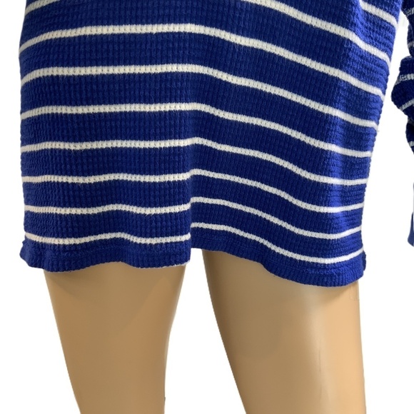 Polo By Ralph Lauren Blue White Striped Drawstring Hoodie Size Med Preppy Grunge - Picture 3 of 12